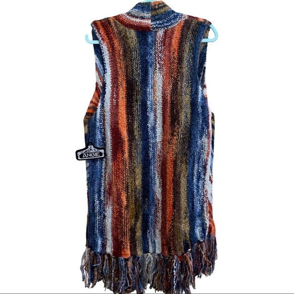 9️⃣3️⃣ Angie Womens Cardigan Knit Sweater Vest Striped Size Small - Picture 6 of 6
